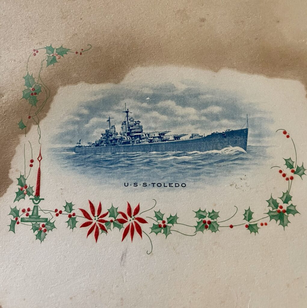U.S.S. Toledo Christmas Envelope 1946